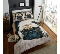 Gc Gaveno Cavailia 3D Lazy Pug Duvet Cover Bedding Set Double 3Pc With Matching Pillowcases