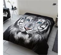 Gc Gaveno Cavailia 3D Tiger Face White Duvet Cover Bedding Set King 3Pc With Matching Pillowcases