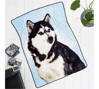 Gc Gaveno Cavailia 3D Wildlife Husky 150X200Cm Cosy Fleece Bed Throw, Fluffy Throw Blanket For Bed
