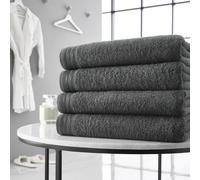 GC GAVENO CAVAILIA Large Towels Bath Sheet - Highly Absorbent Egyptian Cotton Towel Set - 4 Pack Extra Soft Large Bath Towel Charcoal-Quick Dry Bath Sheets - 450 GSM Washable Towels, 75X135 Cm