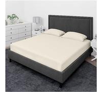 GC GAVENO CAVAILIA 400 Thread Count Deep Fitted Sheets Double Bed- 100% Egyptian Cotton 40 cm Super Soft Hotel Quality Bedding- Cream