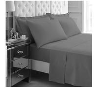 GC GAVENO CAVAILIA 4Pieces Hotel Quality Sheet Set Double - 100% Polyester Bedding - Includes Fitted Sheet, Flat Sheet & Pillowcases - Wrinkle & Fade Resistant, Everyday Home Use - Charcoal