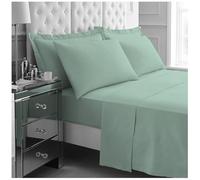 GC GAVENO CAVAILIA 4Pieces Hotel Quality Sheet Set Double - 100% Polyester Bedding - Includes Fitted Sheet, Flat Sheet & Pillowcases - Wrinkle & Fade Resistant, Everyday Home Use - Sage Green