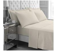 GC GAVENO CAVAILIA 4Pieces Hotel Quality Sheet Set Double - 100% Polyester Bedding - Includes Fitted Sheet, Flat Sheet & Pillowcases - Wrinkle & Fade Resistant, Everyday Home Use - Cream