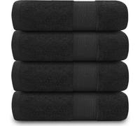 GC GAVENO CAVAILIA 700 GSM Premium Quality Hand Towels, Extra Absorbent 4pk 100% Ringspun Cotton Towel, Black, 4PK