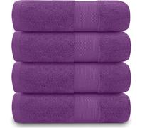 Gc Gaveno Cavailia 4Pk Miami Hand Towel 50X85 Purple Quick Drying & Super Absorbent 700 Gsm Hand Towel Set