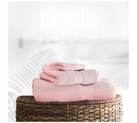 GC GAVENO CAVAILIA 4pk Super Absorbent Quick Drying Stripe Hand Towel Sets, 100% Cotton Small Hand Towels for Bathroom, 50X85 Cm, Soft Pink