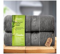 GC GAVENO CAVAILIA 500 GSM Bamboo Towels Bath Sheet | 80x140 Cm Bath Sheet Set | 2Pack Bath Sheets Towels Extra Large Set | Highly Absorbent 60% Bamboo, 40% Cotton Towel Set, Charcoal