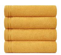 GC GAVENO CAVAILIA 500 GSM Extra Large Bath Sheets Set of 4, Ochre | Quick Dry & Super Absorbent, Breathable Egyptian Cotton, Extra Large Soft Fluffy Bath Linen 75x135 cm