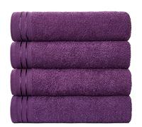 GC GAVENO CAVAILIA 500 GSM Extra Large Bath Sheets Set of 4, Purple | Quick Dry & Super Absorbent, Breathable Egyptian Cotton, Extra Large Soft Fluffy Bath Linen 75x135 cm