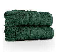 GC GAVENO CAVAILIA 550 GSM Jumbo Bath Sheets Towels Large 2Pk | Quick Dry Highly Absorbent Extra Large Bath Sheets Cotton Towels Set | Hotel Quality Towel Super Jumbo Bath Sheet 100x180 Cm Dark Green