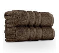 GC GAVENO CAVAILIA 550 GSM Jumbo Bath Sheets Towels Large 2Pk | Quick Dry & Highly Absorbent Extra Large Bath Sheets Cotton Towels Set | Hotel Quality Towel Super Jumbo Bath Sheet (100x180 Cm), Cocoa