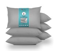 GC GAVENO CAVAILIA 6 Pairs Microfiber Pillowcases - 100% Brushed Plain Dyed Housewife Style - Hypoallergenic Pillow, Wrinkle, Fade & Stain Resistant - Envelope Closure - Standard Size (75x50 cm) Grey