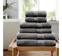 GC GAVENO CAVAILIA 6 Piece Bamboo Towel Set - 2 Hand Towels - 2 Bath Towels & 2 Bath Sheets (60% Bamboo, 40% Cotton) - 500 GSM Super Soft & Quick Dry Towel - Luxury Bathroom Towel Set - Charcoal