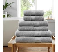 GC GAVENO CAVAILIA 6 Piece Bamboo Towel Set - 2 Hand Towels - 2 Bath Towels & 2 Bath Sheets (60% Bamboo, 40% Cotton) - 500 GSM Super Soft & Quick Dry Towel - Luxury Bathroom Towel Set - Silver