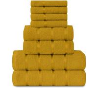 Gc Gaveno Cavailia 8 Piece Bostonian Oasis Towel Bale Set Ochre Quick Dry And Super Obsorbent Towel