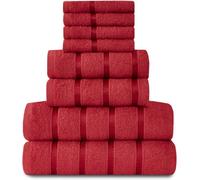 Gc Gaveno Cavailia 8 Piece Bostonian Oasis Towel Bale Set Red Quick Dry And Super Obsorbent Towel