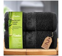 GC GAVENO CAVAILIA Bamboo Hand Towels, Pack of 2, 50 x 80 cm, Black
