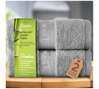 GC GAVENO CAVAILIA Bamboo Hand Towels, Pack of 2, 50 x 80 cm, Silver