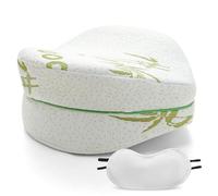 GC GAVENO CAVAILIA Bamboo Leg Pillow - Orthopaedic Knee Pillow for Sleeping on Side - Memory Foam Pillow Leg, Joints, Spine & Pregnancy Pain - Leg Support Pillow With Eye Mask & Pillow Cover