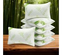 GC GAVENO CAVAILIA Bamboo Memory Foam Pillow - Pack of 6 Orthopaedic Neck & Shoulder Support Pillow - Soft,Anti-Allergy Hotel Quality with Removable Washable Cover - 48x74 cm