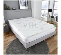 GC GAVENO CAVAILIA Bamboo Topper 4 cm, Extra Deep Pocket, Memory Foam Quilted Mattress Protector Bed Fitted, White, Double