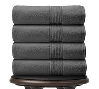 GC GAVENO CAVAILIA Bath Sheets Set of 4, Hotel Quality 450 GSM Charcoal Towels, Quick Dry Egyptian Cotton Towel 80 x 140 cm, 4Pk Bath Sheets Extra Large For Bathroom