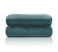 GC GAVENO CAVAILIA Bath Towels, Royal Striped Teal, 70x120 cm, 2 Pack | Quick Dry, Highly Absorbent, Egyptian Cotton, Machine Washable Towel, For Hotel Gym House Spa Beach