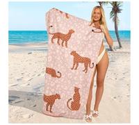 GC GAVENO CAVAILIA Beach Towels 100x180 Cm | Leopard Print Microfibre Beach Towels For Adults Extra Large 1Piece | Quick Dry Sand Free Beach Towel For Camping, Swimming Pool