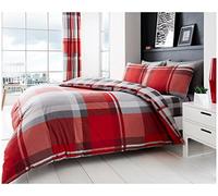 GC GAVENO CAVAILIA Bed Set with Duvet Cover and Pill, Polyester-Cotton, Waverly-Check-Red, Double