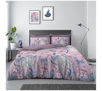 GC GAVENO CAVAILIA Birds Peacock Bedding Set (200x200 cm), Reversible Floral Duvet Cover Double, Botanical Comforter Cover Bed Set, Washable Linen, Alexia