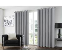 GC GAVENO CAVAILIA Blackout Curtains Pair | Thermal Insulated Door Panel Drapes Blackout Eyelet Curtains 66x72 Inch | Sound-Reducing Sunlight Blocking Plain Curtains for Bedroom, Living Room, Grey