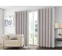 GC GAVENO CAVAILIA Blackout Curtains Pair | Thermal Insulated Door Panel Drapes Blackout Eyelet Curtains 90x90 Inch | Sound-Reducing Sunlight Blocking Plain Curtains for Bedroom, Living Room, Natural