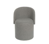 GC GAVENO CAVAILIA Boucle Round Stool Ottoman Storage Box | Vanity Stool With Storage Hidden Removable Lid, Ottoman Folding Stool Foot Rest Bench Seat Chair For Living Room, Bedroom, Grey