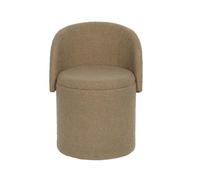 GC GAVENO CAVAILIA Boucle Round Stool Ottoman Storage Box with Lid, Natural | Vanity Stool |Hidden Storage |Removable Lid |Ottoman Folding Stool Foot Rest | Bench Seat Chair For Living Room, Bedroom