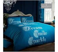 GC GAVENO CAVAILIA Breathable Sparkly Bedding, Glitter Textured Duvet Cover Set, Reversible King Size Quilt Teal Bed Sets