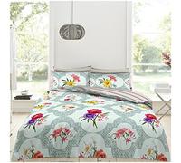 GC GAVENO CAVAILIA Carmen Easycare Bouquet Flowers King Duvet Cover Set And Fitted Sheet With Pillowcases, Ultra Soft Polycotton Striped Complete Bedding Sets Bed Set, Multi