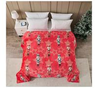 GC GAVENO CAVAILIA Christmas Blanket - Soft Fluffy Throw Polyester Sherpa Fleece Blankets For Bed, Sofa And Couch - Warm large Throws (170x230 Cm) - Xmas Nut Cracker Pum Pum Stars Blanket For Adults