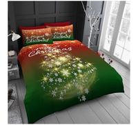 GC GAVENO CAVAILIA Christmas Duvet Cover King Size - Polyester Tree Xmas Bedding(230x220 cm) - Breathable Soft Quilt Cover King bed with Pillowcases - Winter KingSize Bedding Bed Cover