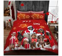 GC GAVENO CAVAILIA Christmas Weinerful Life Duvet Cover Set - Printed Polycotton duvets - Reversible King Size Bedding Set for Xmas - Multi