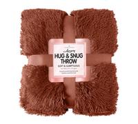 Gc Gaveno Cavailia Comfy Cuddle Throw 150X200 Cm Rust For Sofas Large Double Bed, Luxury Fuzzy Warm Faux Fur Fluffy Blanket