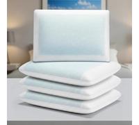 GC GAVENO CAVAILIA Cooling Memory Foam Pillow Pack of 4 | Gel Shredded Memory Foam Pillows For Stomach Side Sleeper Bed Pillow 60x40 Cm | Medium Firm Back Shoulder Support Neck Pillow For Sleeping