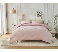 GC GAVENO CAVAILIA Coverless Duvet King Size 10.5 Tog - Reversible Microfiber Quilts with Pillowcases - Soft Down King Size Duvet, All-Season Coverless Comforter Bedding - (230x220cm), Pink/Dark Pink