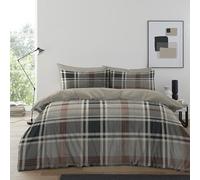 GC GAVENO CAVAILIA Denim Check Pattern Double Duvet Cover Set with Matching Pillowcases - Modern Easy Care Reversible Comforter Bedding Set - Super Soft Breathable Polyester Long-Lasting Bed Linen