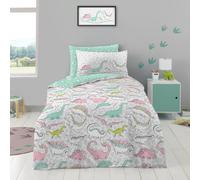 GC GAVENO CAVAILIA Dinosaur Quilt Cover Single | Reversible Jurassic T-Rex Duvet Cover With Matching Pillowcase | Dinosaur Toddler Bedding Kids Bed Linen Set | Multi