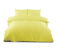 GC GAVENO CAVAILIA Double Size Plain Duvet Cover Set - Soft, Comfy & Breathable Luxury Bedding, Easy-Care Washable Bed Linen, Yellow