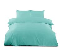 GC GAVENO CAVAILIA Plain Dyed Duvet Cover Double, Polycotton Solid Double Duvet Cover Bedding Set, Breathable & Lightweight Percale Duvet Cover Bed Set Double, Quilt Cover Set, Aqua
