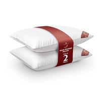 GC GAVENO CAVAILIA Duck Feather Pillows 2 Pack - Hotel Quality Standard Size Down Pillows - Medium Firm Head & Neck Support Bed Pillow, White, 48x74 Cm