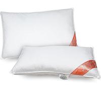 GC GAVENO CAVAILIA Duck Feather Pillows 2 Pack - Hotel Quality Standard Size Down Pillows - Medium Firm Head & Neck Support Bed Pillow, White, 48x74 Cm