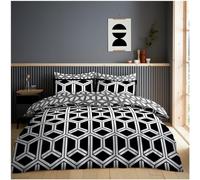 GC GAVENO CAVAILIA Duvet Cover Double with Pillowcases | Breathable Polycotton Comforter Cover with Pillowcases | Reversible Double Bedding Set (200x200 cm) | Washable Bed Set | Black/White